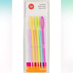 Boye 42-40036 Plastic Yarn Needles for Crocheting and Sewing, Multicolor, 6pcs